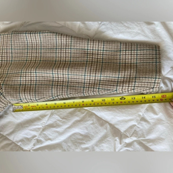 VINTAGE Alia Oversized Plaid Blazer Jacket Tan Size XL - Picture 12 of 12